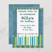 Invitation de fête d'anniversaire (Devant / Derrière)