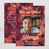 Invitation de fête d'anniversaire (Devant / Derrière)
