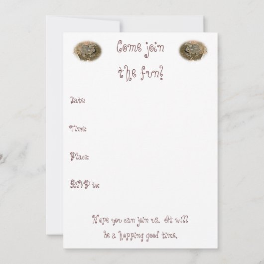 Invitation de fête d'anniversaire (Dos)