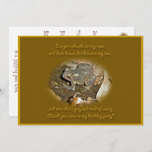 Invitation de fête d'anniversaire (Devant / Derrière)