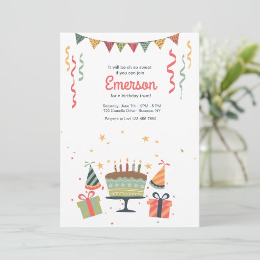 Invitation de fête d'anniversaire (Debout devant)