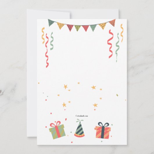 Invitation de fête d'anniversaire (Dos)