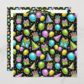 Invitation de fête d'anniversaire (Devant / Derrière)