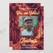 Invitation de fête d'anniversaire (Devant / Derrière)