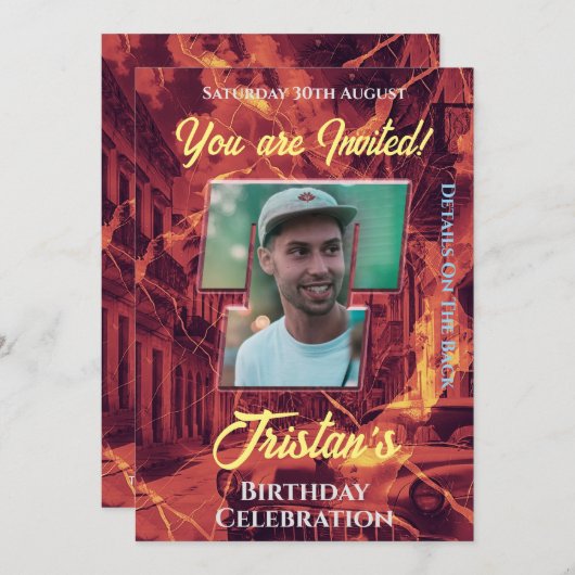 Invitation de fête d'anniversaire (Devant / Derrière)