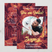Invitation de fête d'anniversaire (Devant / Derrière)