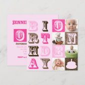 Invitation de fête d'anniversaire (Devant / Derrière)