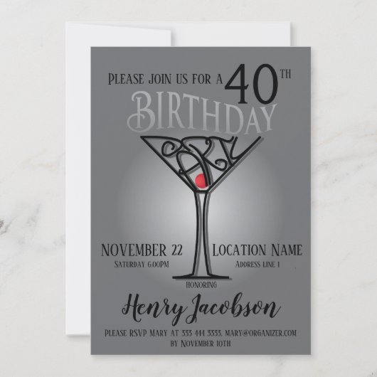 Invitation de fête d'anniversaire (Devant)