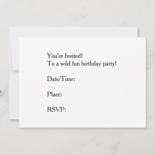 Invitation de fête d'anniversaire (Dos)