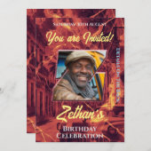 Invitation de fête d'anniversaire (Devant / Derrière)