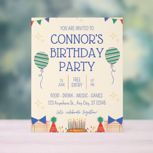 Invitation de fête d'anniversaire (Neutre)