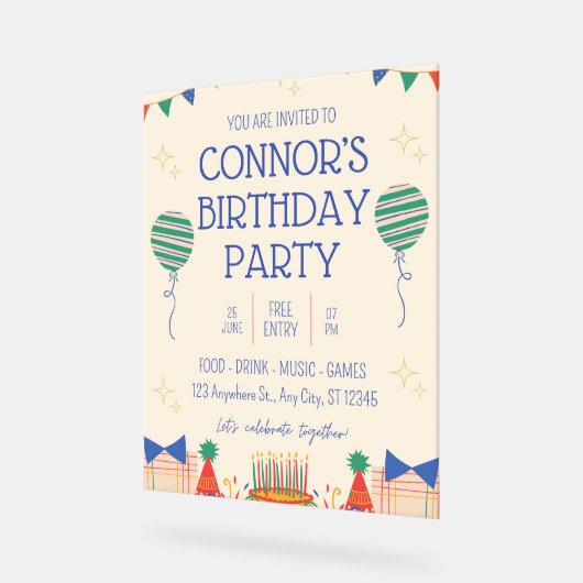 Invitation de fête d'anniversaire (Angle)