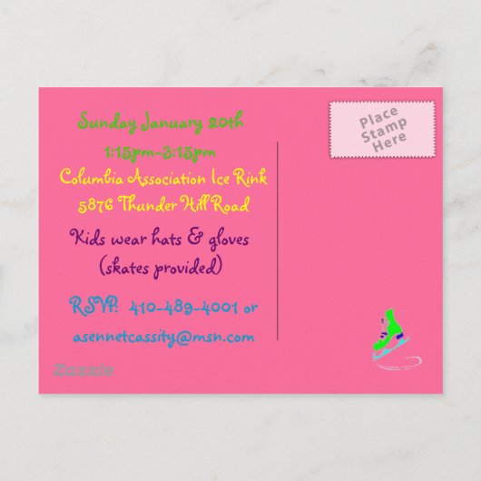 Invitation de fête d'anniversaire (Dos)