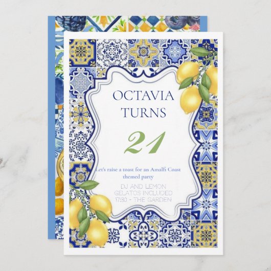 Invitation de fête d'anniversaire (Devant / Derrière)