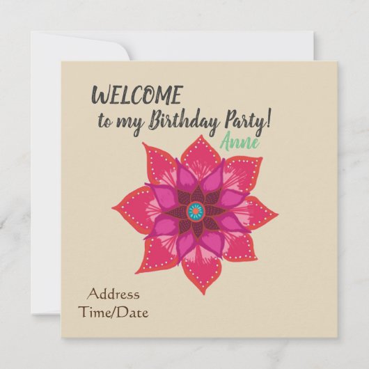 Invitation de fête d'anniversaire (Devant)