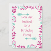 Invitation de fête d'anniversaire (Devant)