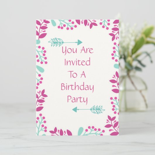 Invitation de fête d'anniversaire (Debout devant)