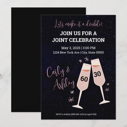 Invitation de fête d'anniversaire (Devant / Derrière)