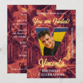 Invitation de fête d'anniversaire (Devant / Derrière)