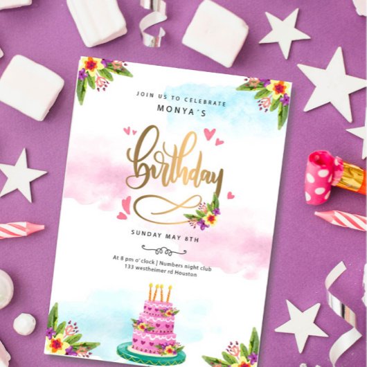 Invitation de fête d'anniversaire