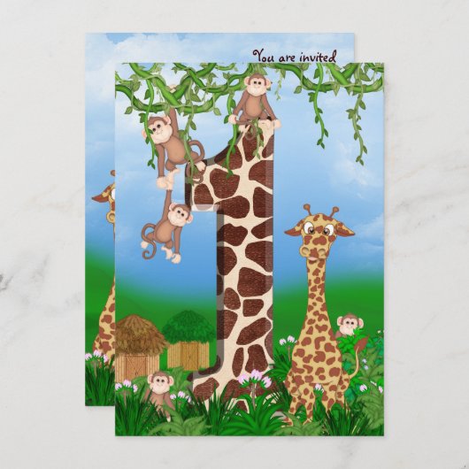 Invitation de fête d'anniversaire (Devant / Derrière)