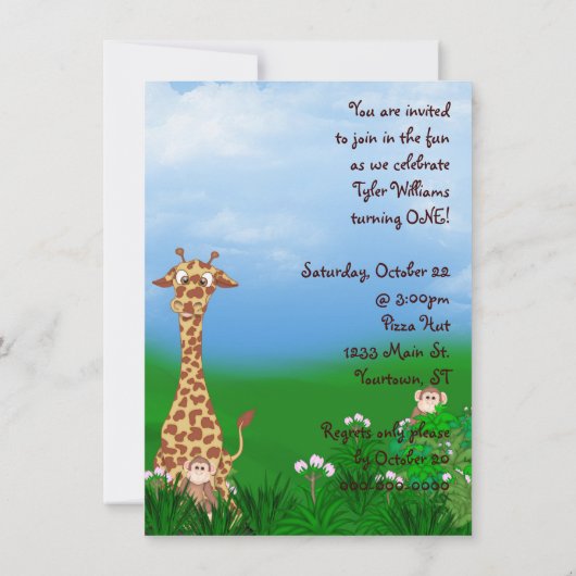 Invitation de fête d'anniversaire (Dos)