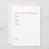 Invitation de fête d'anniversaire (Dos)