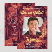 Invitation de fête d'anniversaire (Devant / Derrière)