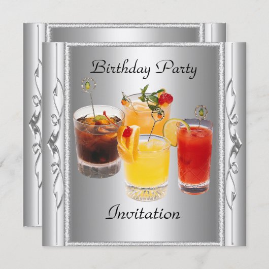 Invitation de fête d'anniversaire (Devant / Derrière)