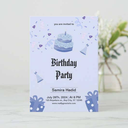 Invitation de fête d'anniversaire (Debout devant)