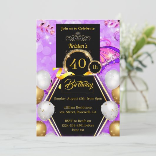 Invitation de fête d'anniversaire (Debout devant)