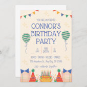 Invitation de fête d'anniversaire (Devant / Derrière)
