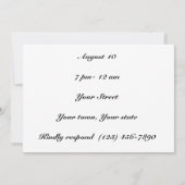 Invitation de fête d'anniversaire (Dos)