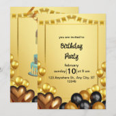 Invitation de fête d'anniversaire (Devant / Derrière)