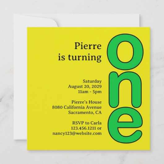 Invitation de fête d'anniversaire (Devant)