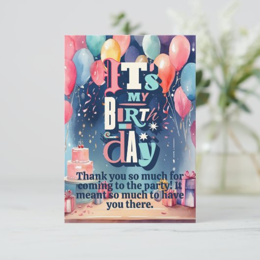 Invitation de fête d'anniversaire (Debout devant)