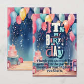 Invitation de fête d'anniversaire (Devant / Derrière)