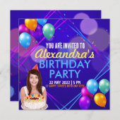 Invitation de fête d'anniversaire (Devant / Derrière)