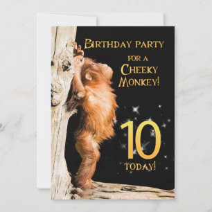 Invitation de fête d'anniversaire 10, avec orangou