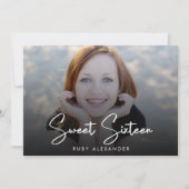 Invitation de fête d'anniversaire 16 ans Casual Sc (Devant)