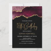 Invitation de fête d'anniversaire 18 ans Agate Geo (Devant)