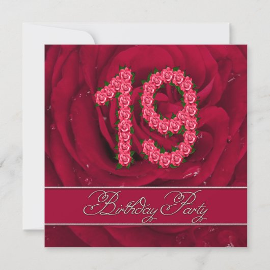 Invitation de fête d'anniversaire 19 ans avec des (Devant)