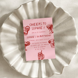 Invitation de fête d'anniversaire 30 ans Cocktail
