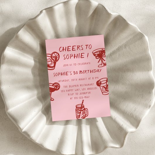 Invitation de fête d'anniversaire 30 ans Cocktail