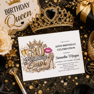 Invitation de fête d'anniversaire 30 ans paillette