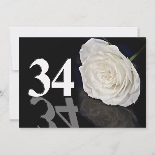 Invitation de fête d'anniversaire 34 années (Devant)