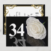 Invitation de fête d'anniversaire 34 années (Devant / Derrière)