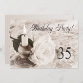 Invitation de fête d'anniversaire 35 années (Devant / Derrière)