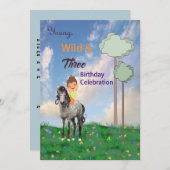 Invitation de fête d'anniversaire 3 ans Garçon (Devant / Derrière)