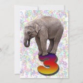 Invitation de fête d'anniversaire 3, avec des élép (Devant)